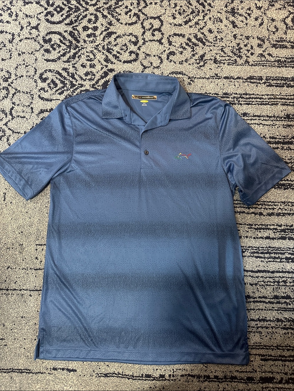 NWOT GREG NORMAN Men's Blue Performance Polo Shirt - size M